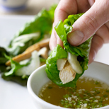 Photograph of Asian-Style Chicken Wraps.