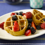 Photograph of Oatmeal Pecan Waffles.