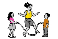 children skipping rope